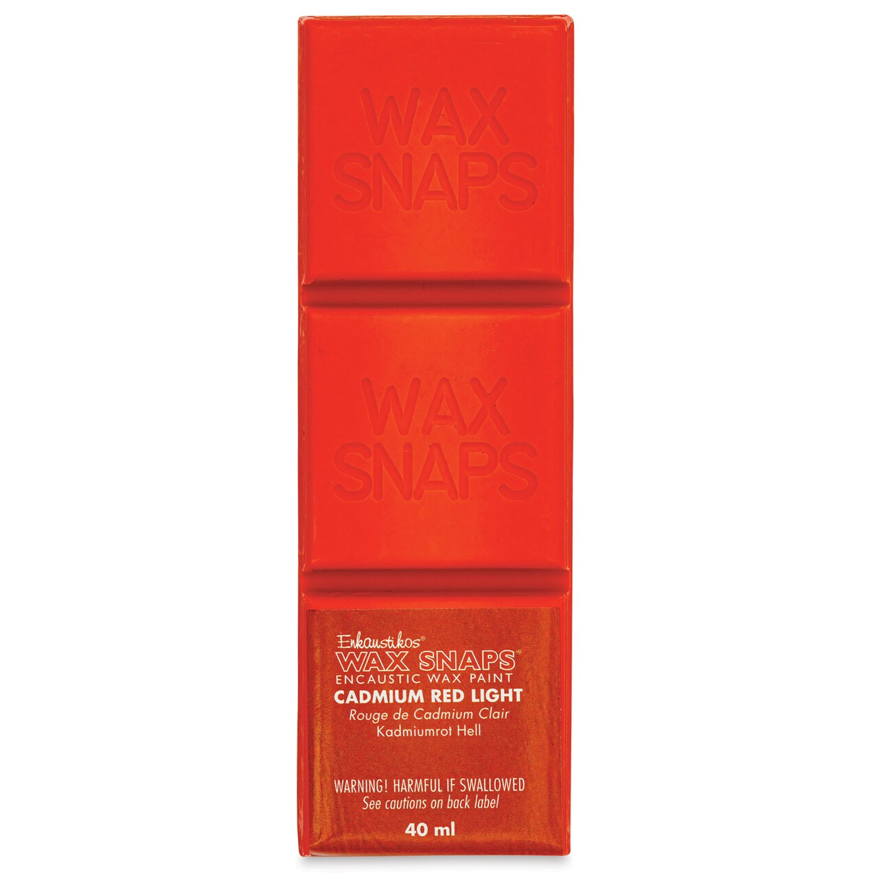 Enkaustikos Wax Snaps Encaustic Paints - Cadmium Red Light, 40 ml cake